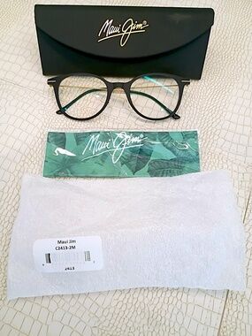 Brand New 100% Authentic Maui Jim C2413 2M Eyeglasses Black 48mm Unisex